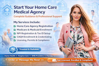 register home care medical agency get license, enrollment for medicaid, medicare