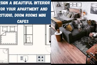 design a beautiful interior for your apartment and studio, doom rooms mini cafes