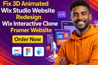fix 3d animated wix studio website redesign wix interactive clone framer website