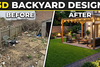design your backyard, garden or patio with realistic 3d landscape rendering