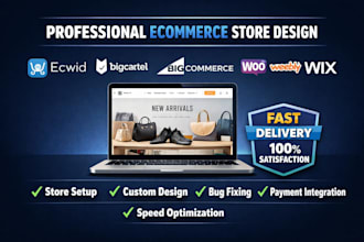 design setup fix build ecwid big cartel bigcommerce woocommerce weebly wix