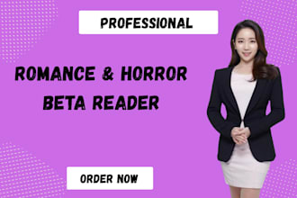 be your beta reader for romance, horror, story, and critique