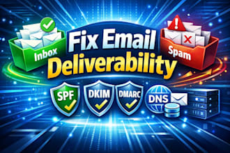 fix email deliverability spf dkim dmarc dns record stop spam for inbox placement