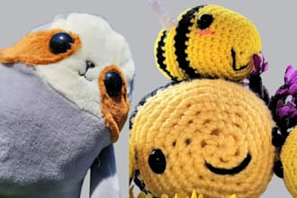 create soft handmade custom plush toys stuffed animals plushie crochet kawaii