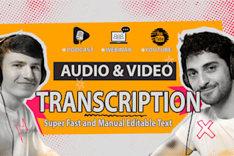 transcribe audio video interviews, podcasts and youtube videos