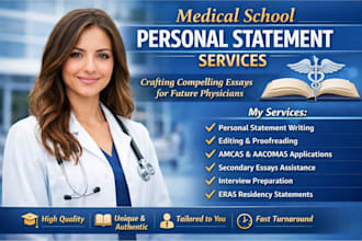 heavily edit your medical school, residency, or fellowship personal statement