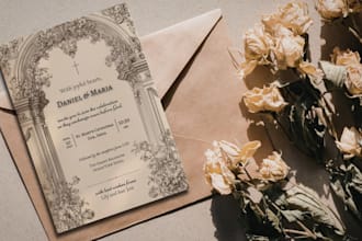 design vintage invitation and bundle for wedding, birthday