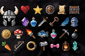 design 2d game icon ui props skill icon game asset pixel game