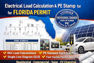 fl electrical load calculation pe stamp permit