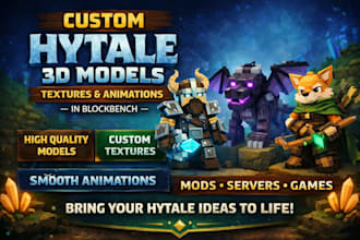 design custom hytale 3d models, textures and animations in blockbench