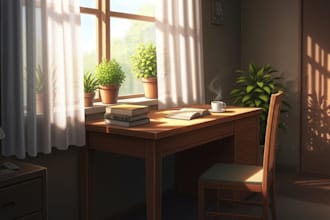 draw aesthetic lofi illustrate background, loop animation animated gif pixel art