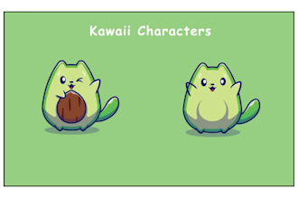 doodle cute chibi art, kawaii logo