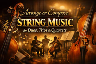 arrange or compose string music for duos, trios, or quartets