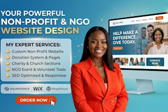 design non profit website, charity website, church or donation website ngo