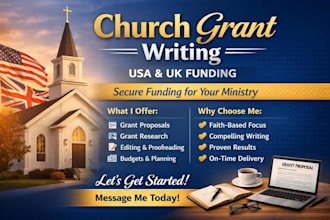 write nonprofits, church and faith based grant proposal in the usa