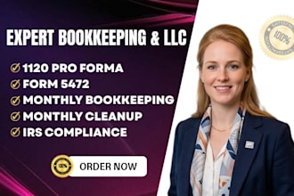 fix bookkeeping and file US llc taxes for foreign owned llc c corp 5472 1120