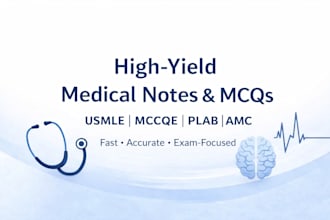 create high yield medical notes and mcqs