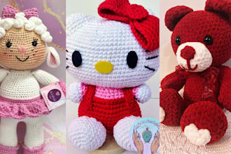 design custom soft handmade plush toy stuffed animals crochet kawaii plushie