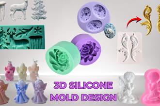 design custom 3d silicone mold for resin soap candle injection mold print stl