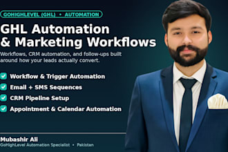 build gohighlevel, ghl funnels CRM and marketing automation workflows