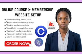 build podia kajabi thinkific landingi learnworlds wix, circle so course website