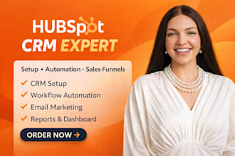 setup hubspot CRM, automation workflow, sales pipeline and email marketing