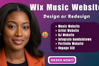 create wix music website design with tour dates for artists and bands