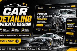 design car detailing, auto detailing, car wash website in wordpress