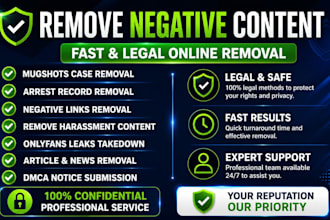 remove mugshots negative links delete articles news arrest records from google