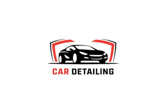 design car and mobile detailing logo with 14 hours