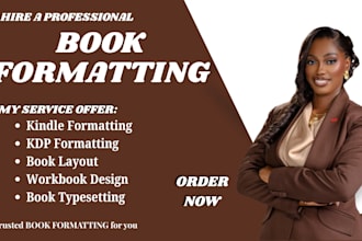 do book formatting and layout design for print and kindle