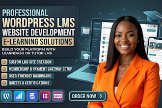 wordpress lms elearning website with learndash or tutor lms