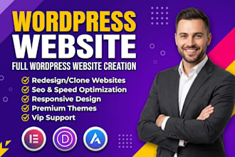 build premium wordpress business website, elementor pro website, divi website