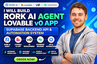 build rork ai agent lovable v0 app supabase backend api and automation system