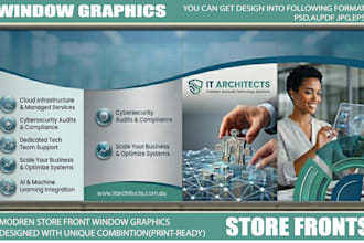 design  window graphics, storefront panels, and  window decals