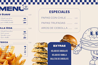 design a modern menu, a restaurant menu, a digital menu