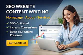 write SEO website content for homepage, about and services