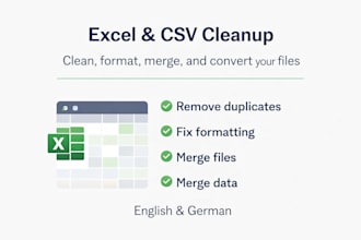 clean, format, merge, and automate excel or CSV files