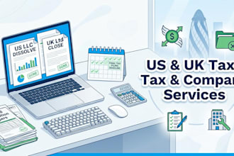 handle US  UK company dissolution tax filing, and ein vat closure