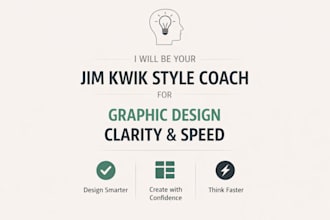 be your jim kwik style coach for graphic design clarity and speed
