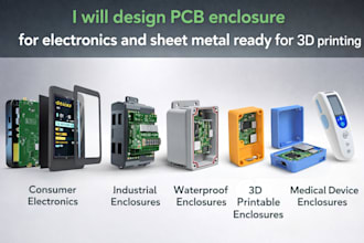 design pcb enclosure for electronic, sheet metal enclosure ready for 3d printing