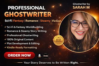 be sci fi or fantasy novel ghostwriter romance ghostwriter for steamy novels