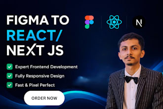 convert figma to react js, next js responsive web app