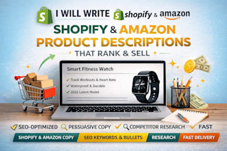 write shopify and amazon product descriptions