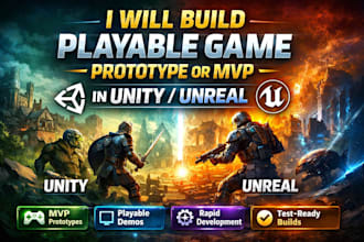 build a playable game prototype or mvp in unity or unreal