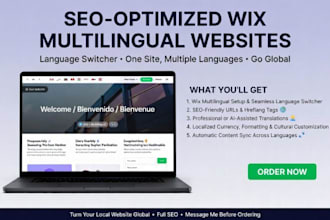 design multilingual website language switcher SEO optimization wix landing page