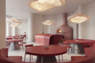 photorealistic restaurant interior renders, cafe, coffee shop design,3d hall,bar