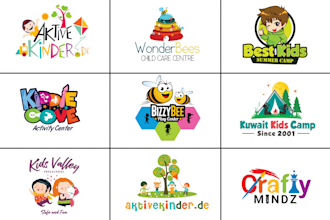 design a creative nursery, daycare, and baby shop logo for you
