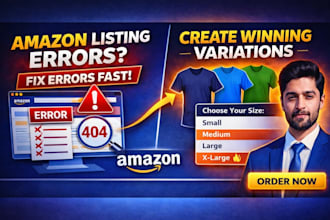 create amazon product listing, SEO optimize and fix variation listing