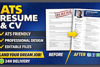 design ats friendly resume and CV